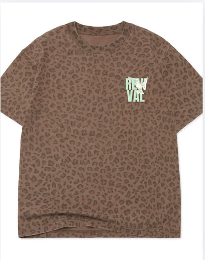 Revival Oversized Tee Leopard Print