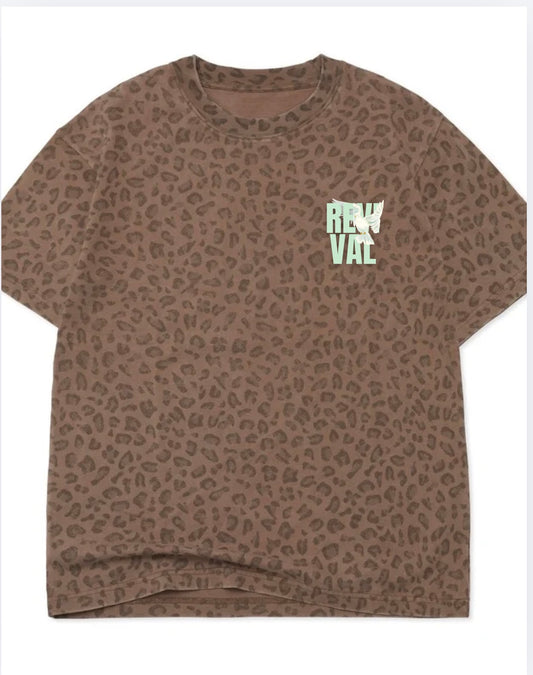 Revival Oversized Tee Leopard Print