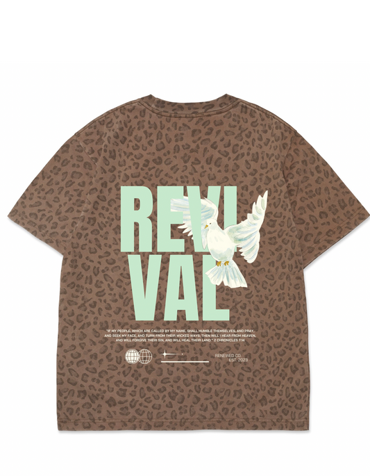 Revival Oversized Tee Leopard Print